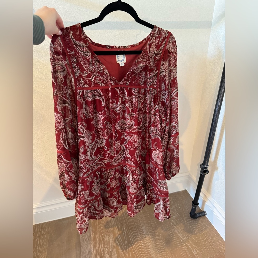 Blue Rain Medium Bohemian Red Dress. ❤️💋